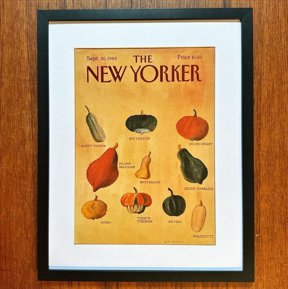 Framed 1985 Sept 30 The New Yorker Cover Original Peppers